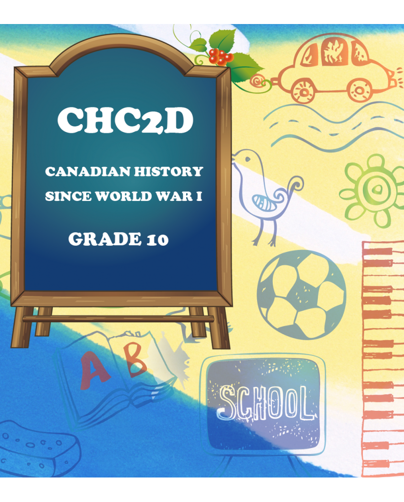 CANADIAN HISTORY SINCE WORLD WAR I, GRADE 10(CHC2D)
